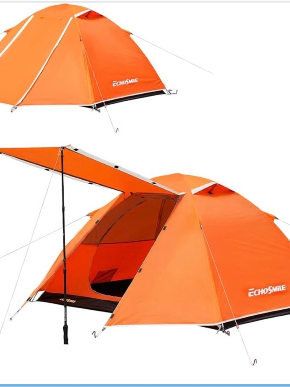 BNIB Echosmile Orange 2-Person Camping Tent